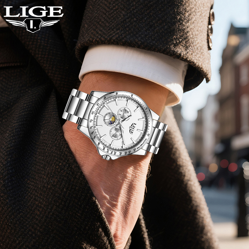Luxury Watch Brand - LIGE лучший бренд, роскошные кварцевые мужские
