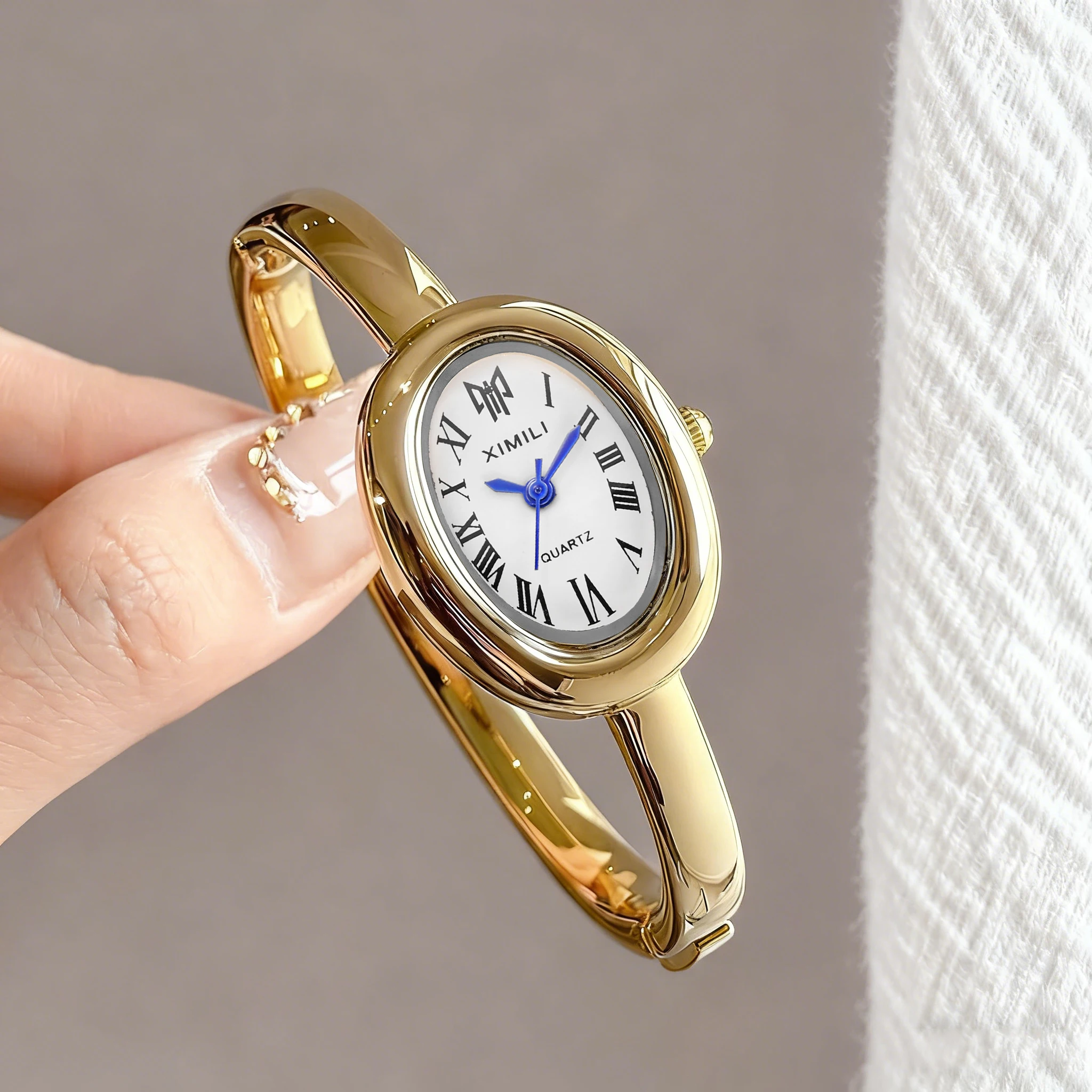 Luxury Watch White - 2026XIMILI Винтажные овальные часы-браслет для женщин,
