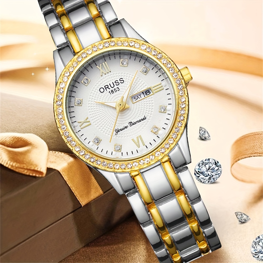 Luxury Watch White - Часы наручные женские золотистые с белым