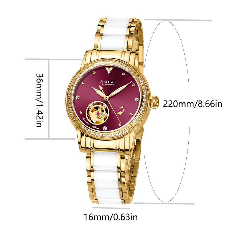 Женские автоматические часы MI – обзор и цена Luxury Watch White