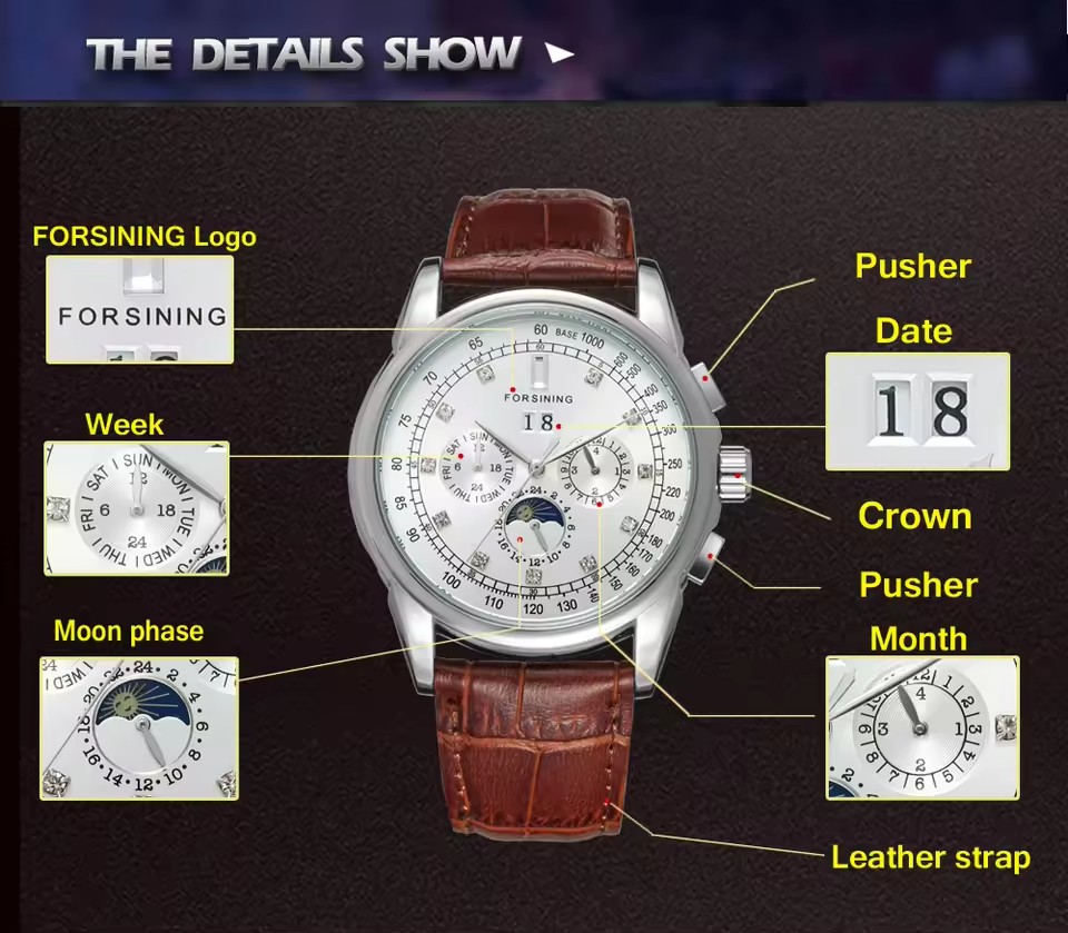 Реплика FORSINING, многофункци – обзор и цена Patek Philippe Watch Aquanaut